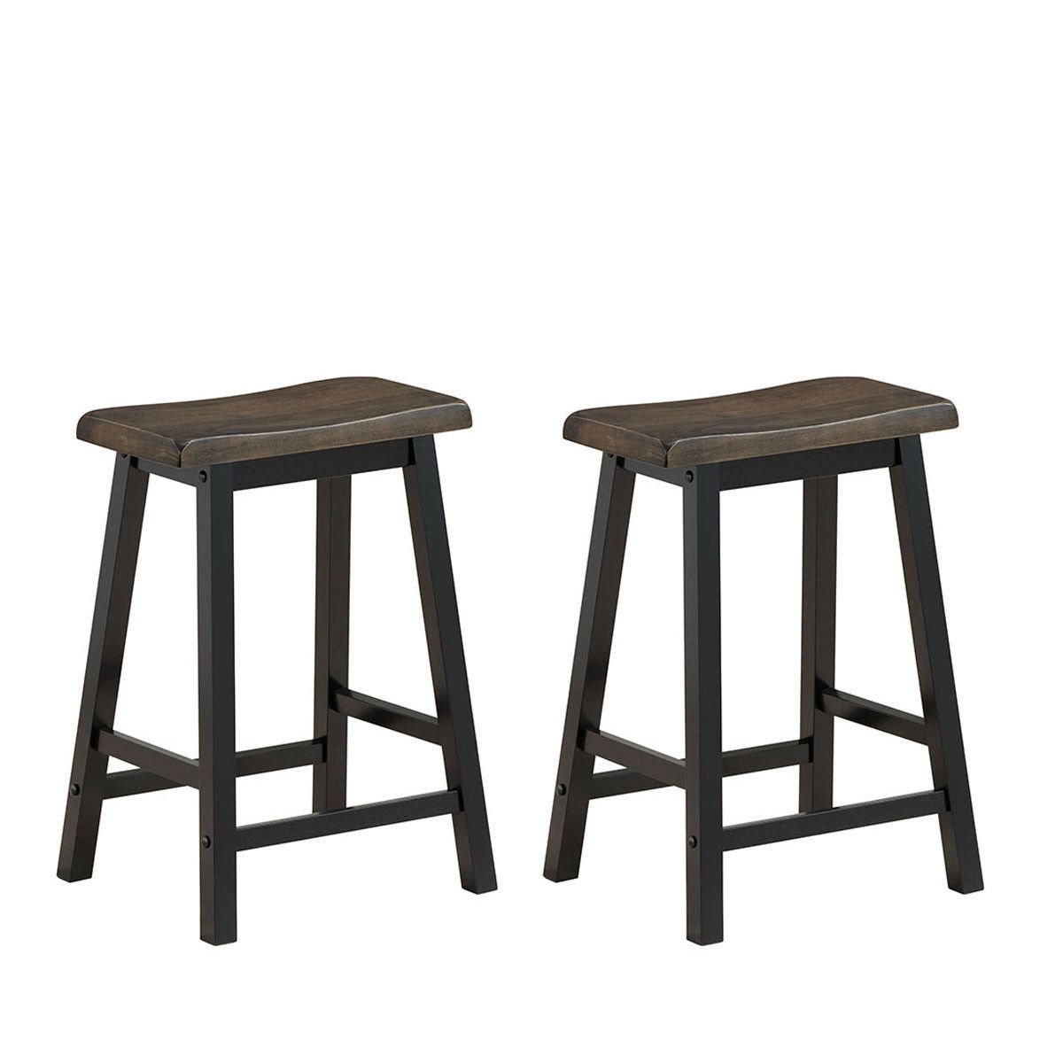 24 Inch Height Set of 2 Home Kitchen Dining Room Bar Stools, Gray Bar Stools   at Gallery Canada