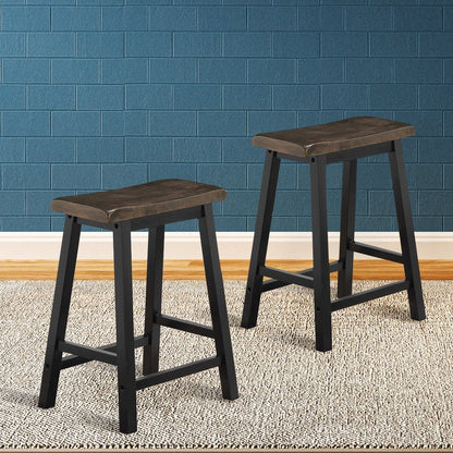 24 Inch Height Set of 2 Home Kitchen Dining Room Bar Stools, Gray Bar Stools   at Gallery Canada