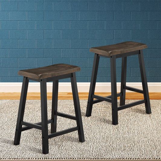 24 Inch Height Set of 2 Home Kitchen Dining Room Bar Stools, Gray Bar Stools   at Gallery Canada