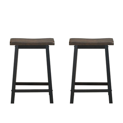 24 Inch Height Set of 2 Home Kitchen Dining Room Bar Stools, Gray Bar Stools   at Gallery Canada