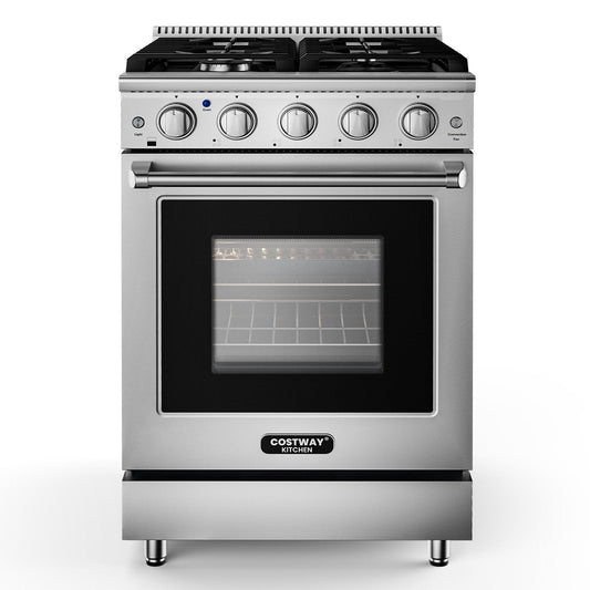 24 Inches Freestanding Natural Gas Range with 4 Burners Cooktop Food Warmers & Burners   at Gallery Canada