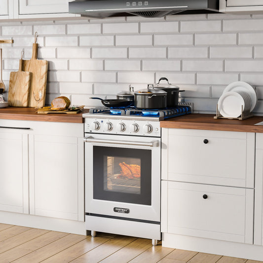 24 Inches Freestanding Natural Gas Range with 4 Burners Cooktop Food Warmers & Burners   at Gallery Canada