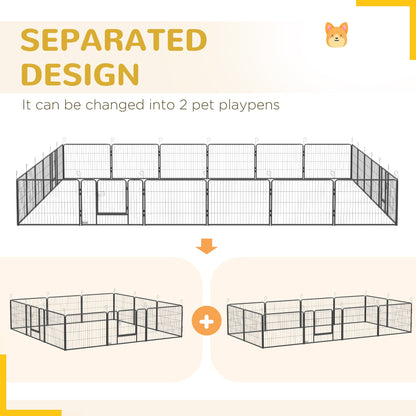 24 Panel 24" Height Heavy Duty Dog Playpen for Small Medium Dogs, Grey Houses, Kennels & Pens   at Gallery Canada