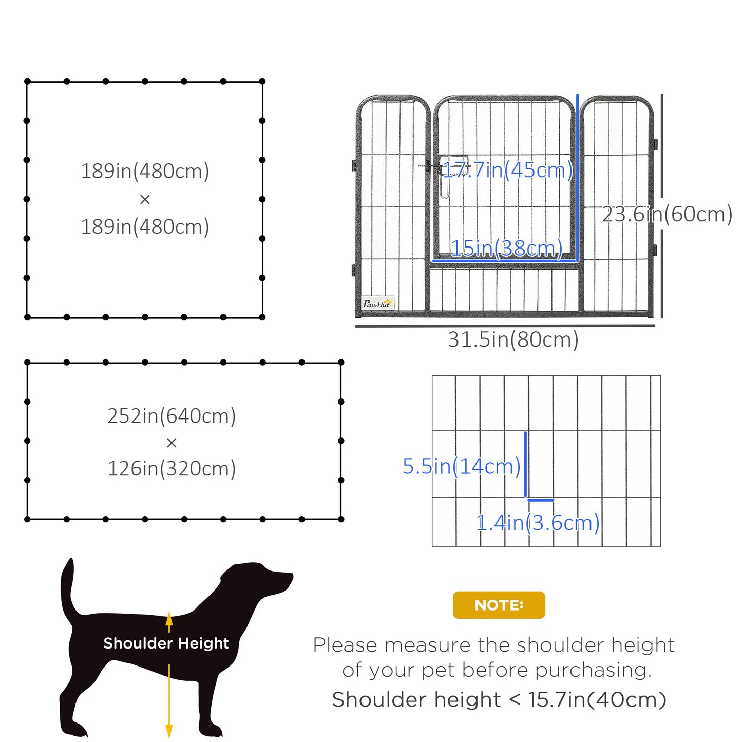 24 Panel 24" Height Heavy Duty Dog Playpen for Small Medium Dogs, Grey Houses, Kennels & Pens   at Gallery Canada