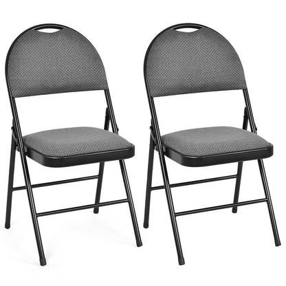 2/4 Pieces Padded Folding Office Chairs with Backrest-Set of 2, Gray Conference Chairs   at Gallery Canada