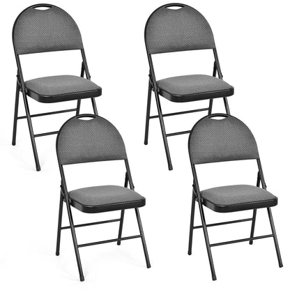 2/4 Pieces Padded Folding Office Chairs with Backrest-Set of 4, Gray Conference Chairs   at Gallery Canada