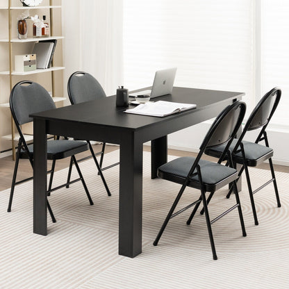 2/4 Pieces Padded Folding Office Chairs with Backrest-Set of 4, Gray Conference Chairs   at Gallery Canada