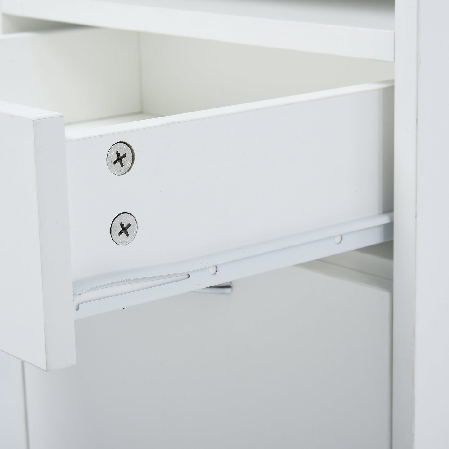 24" Vertical Filing Cabinet with Drawer, Mobile File Cabinet with Wheels, Storage Office Cabinet, White Office Cabinets & Cupboards   at Gallery Canada