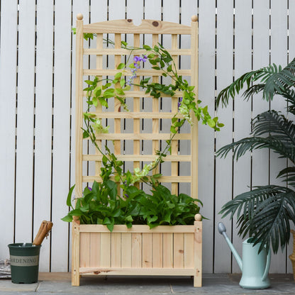 24" x 12" x 49" Raised Garden Bed with Trellis Board Back &; Strong Wooden Design &; Materials Elevated Garden Beds   at Gallery Canada