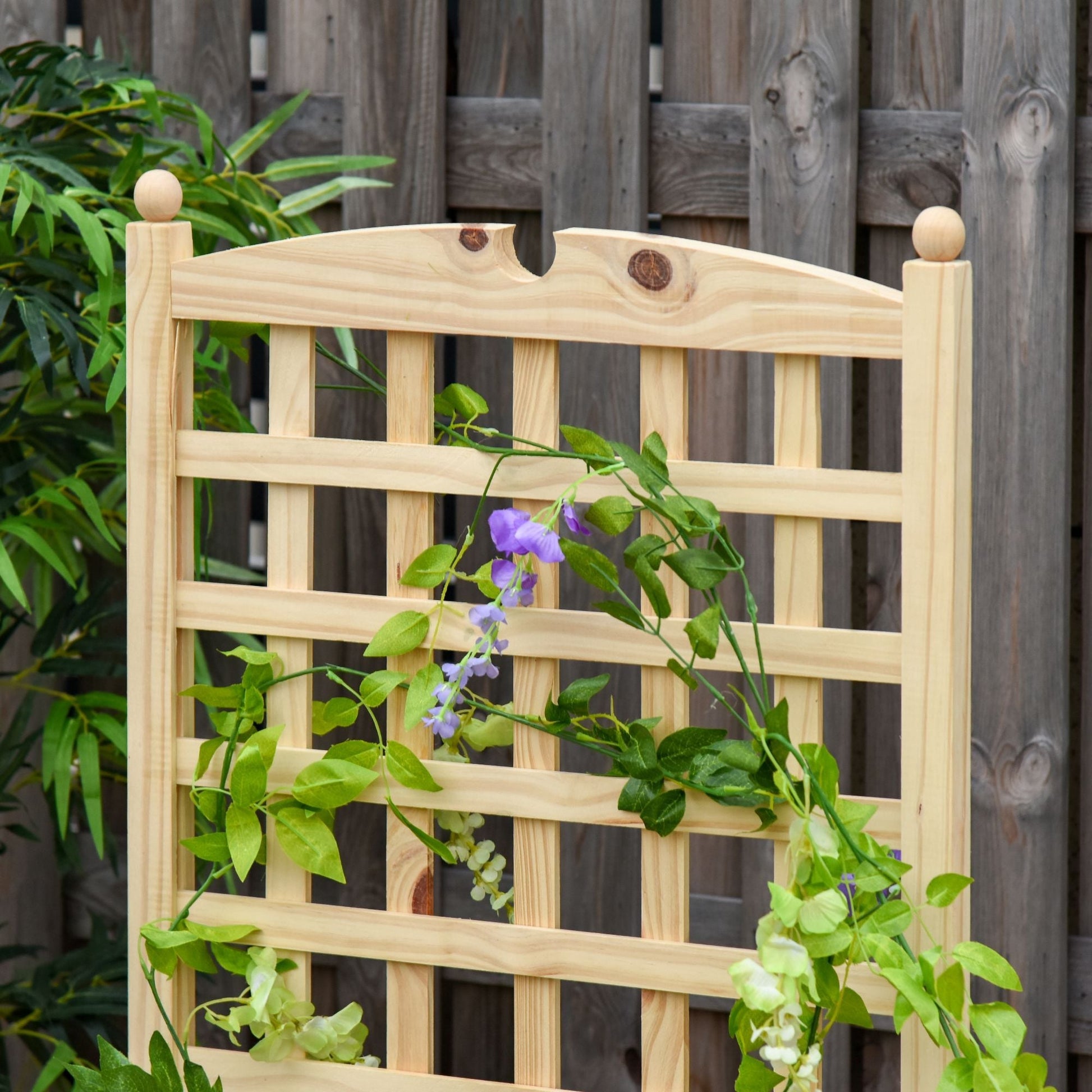 24" x 12" x 49" Raised Garden Bed with Trellis Board Back &; Strong Wooden Design &; Materials Elevated Garden Beds   at Gallery Canada