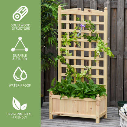 24" x 12" x 49" Raised Garden Bed with Trellis Board Back &; Strong Wooden Design &; Materials Elevated Garden Beds   at Gallery Canada