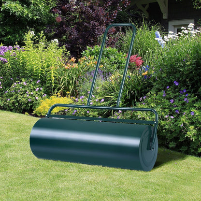 24 x 13 Inch Tow Lawn Roller Water Filled Metal Push Roller, Green Lawn Care Tools   at Gallery Canada