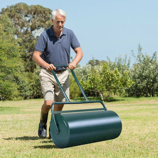 24 x 13 Inch Tow Lawn Roller Water Filled Metal Push Roller, Green Lawn Care Tools   at Gallery Canada