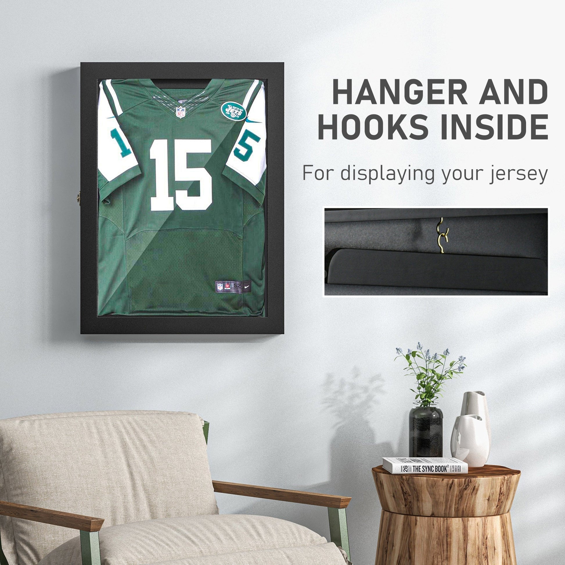 24" x 32" Hockey Jersey Frame, Jersey Shadow Box for Basketball Football Baseball, Black Jersey Display Cases   at Gallery Canada