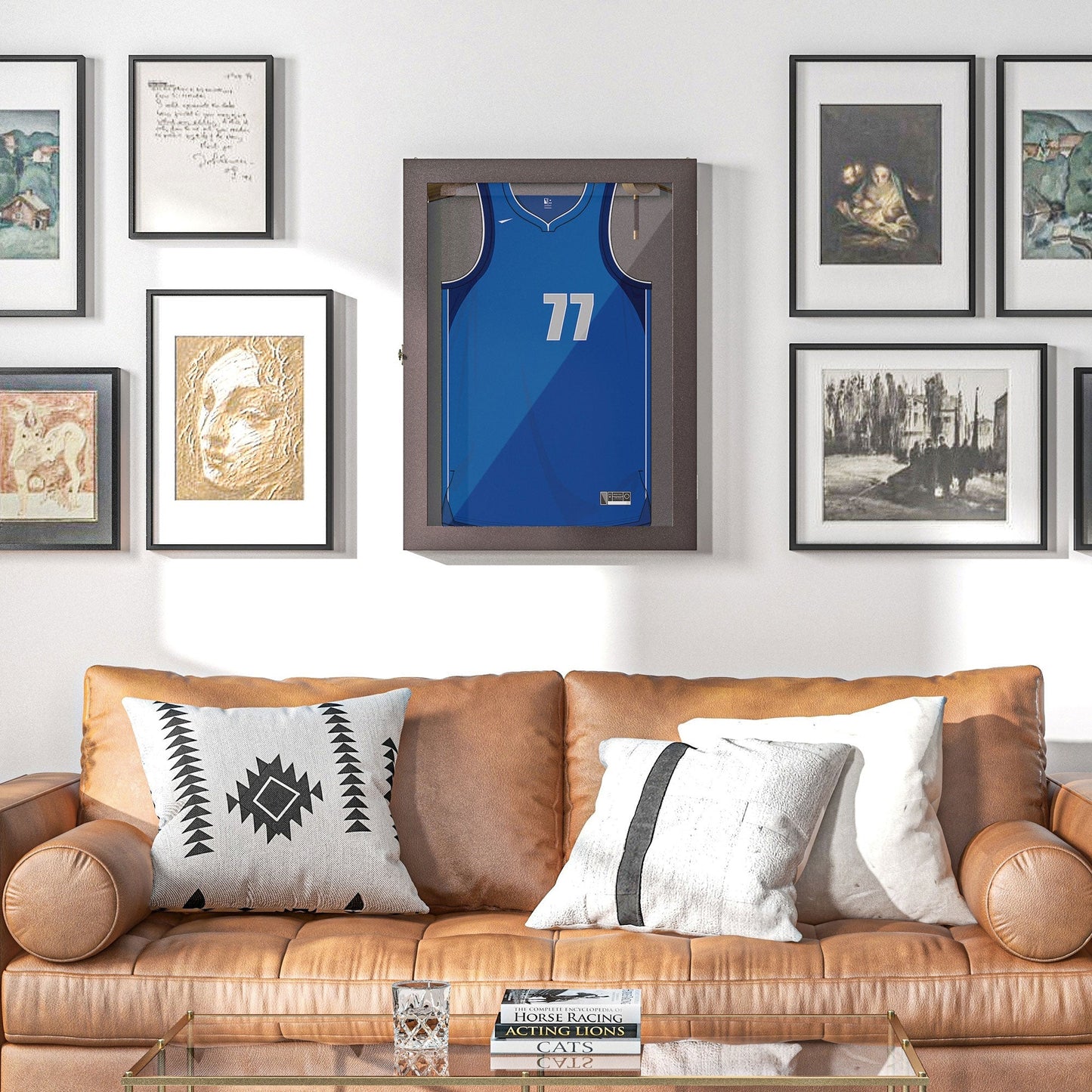 24" x 32" Hockey Jersey Frame, Jersey Shadow Box for Basketball Football Baseball, Brown Jersey Display Cases   at Gallery Canada