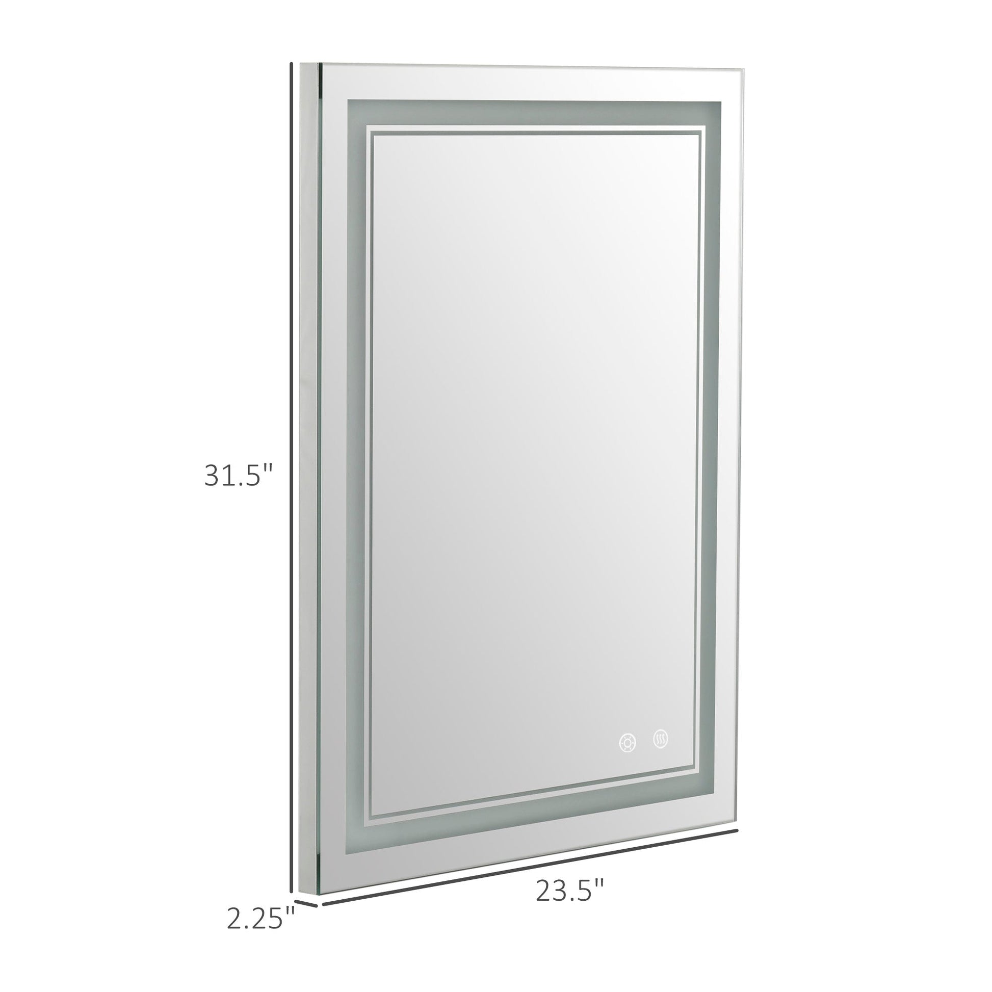 24" x 32" LED Bathroom Mirror, Dimmable Lighted Anti Fog Wall-Mounted Mirror, with 3 Colour, Smart Touch, Plug-in, Vertical or Horizontal Hanging Wall Mirrors   at Gallery Canada