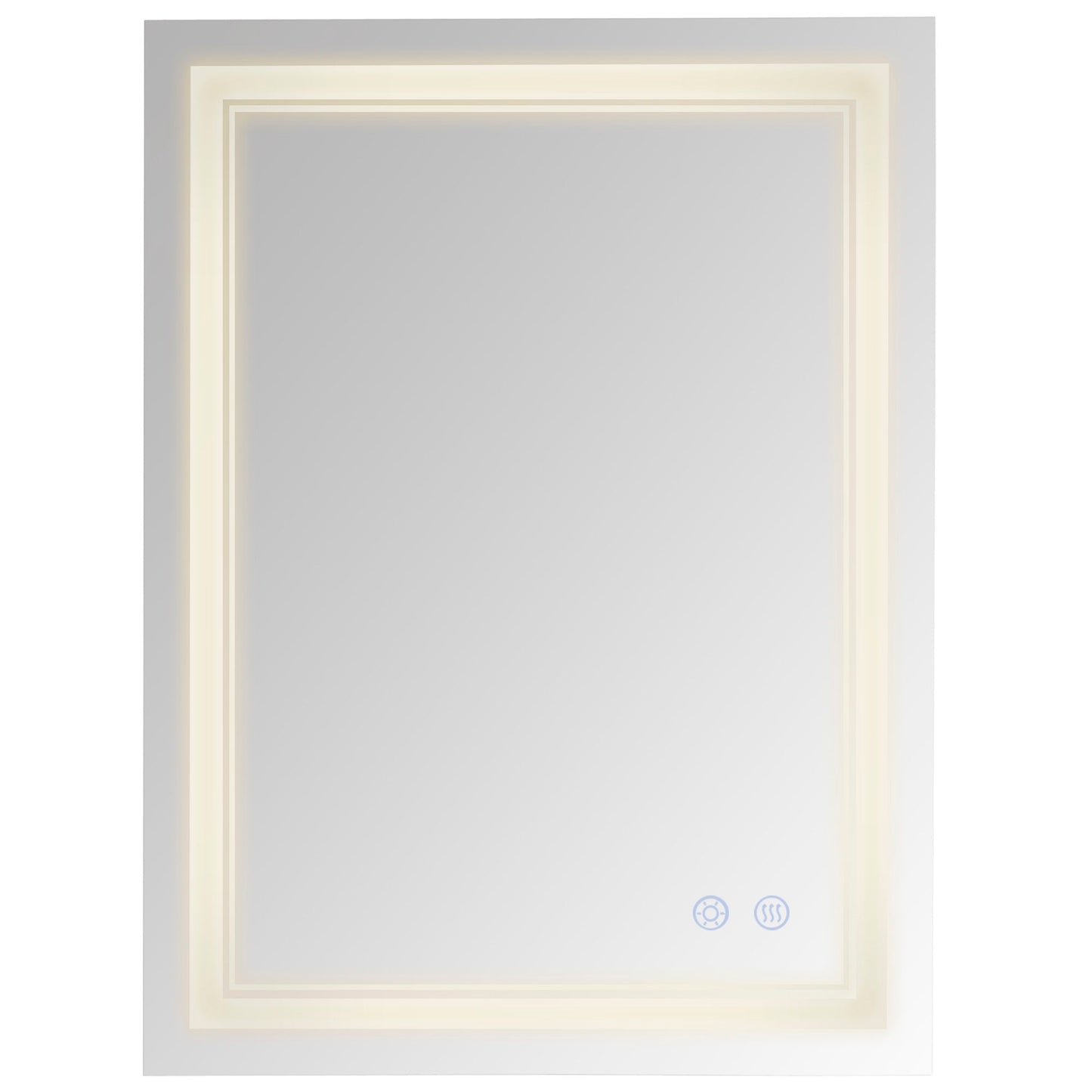 24" x 32" LED Bathroom Mirror, Dimmable Lighted Anti Fog Wall-Mounted Mirror, with 3 Colour, Smart Touch, Plug-in, Vertical or Horizontal Hanging Wall Mirrors Silver  at Gallery Canada