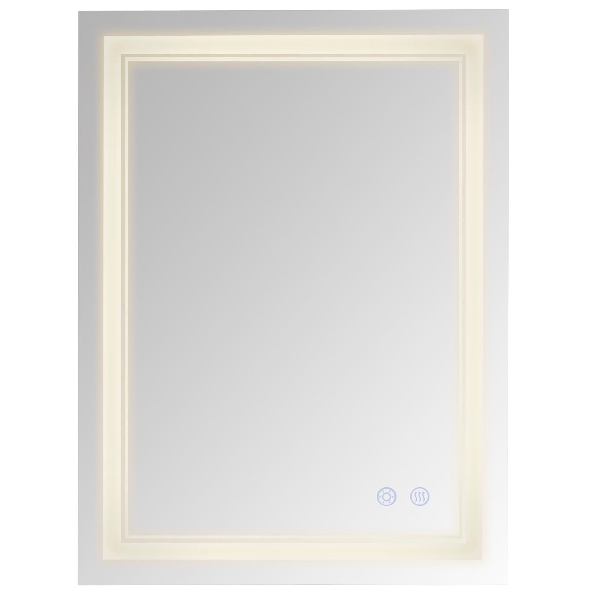 24" x 32" LED Bathroom Mirror, Dimmable Lighted Anti Fog Wall-Mounted Mirror, with 3 Colour, Smart Touch, Plug-in, Vertical or Horizontal Hanging Wall Mirrors Silver  at Gallery Canada