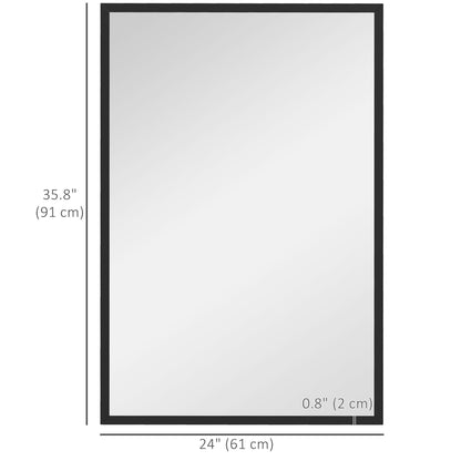 24" x 36" Bathroom Mirror for Wall, Rectangular Mirror for Living Room, Bedroom, Entryway, Black Wall Mirrors   at Gallery Canada