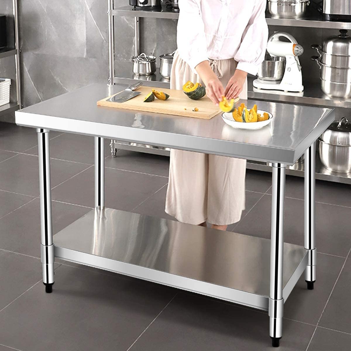 24 x 36 Inch Stainless Steel Commercial Kitchen Food Prep Table, Silver Kitchen Tools   at Gallery Canada