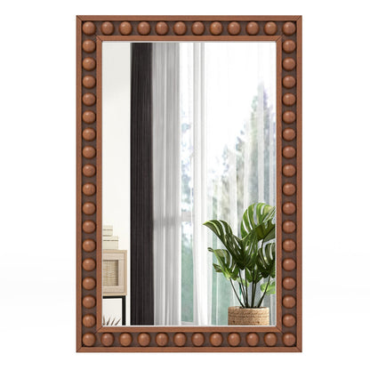 24 x 36 Inches Rustic Wall Mirror with Solid Wood Frame for Living Room  Bedroom, Brown Wall Mirrors Brown  at Gallery Canada