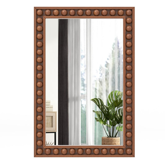 24 x 36 Inches Rustic Wall Mirror with Solid Wood Frame for Living Room  Bedroom, Brown Wall Mirrors Brown  at Gallery Canada