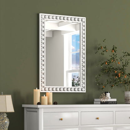 24 x 36 Inches Rustic Wall Mirror with Solid Wood Frame for Living Room  Bedroom, White Wall Mirrors   at Gallery Canada