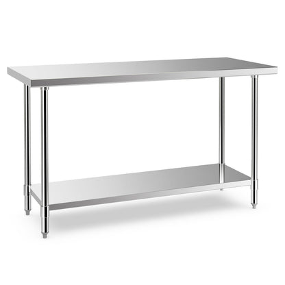 24 x 60 Inches Stainless Steel Kitchen Prep Work Table with Adjustable Undershelf, Silver Kitchen Tools   at Gallery Canada