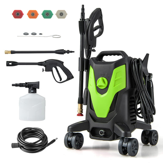 2400 PSI Electric Pressure Washer with 4 Universal Wheels, Green Vacuums & Cleaners   at Gallery Canada