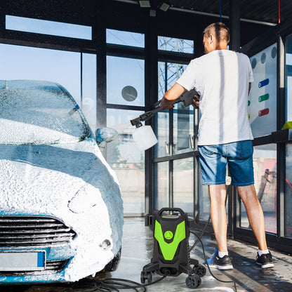 2400 PSI Electric Pressure Washer with 4 Universal Wheels, Green Vacuums & Cleaners   at Gallery Canada