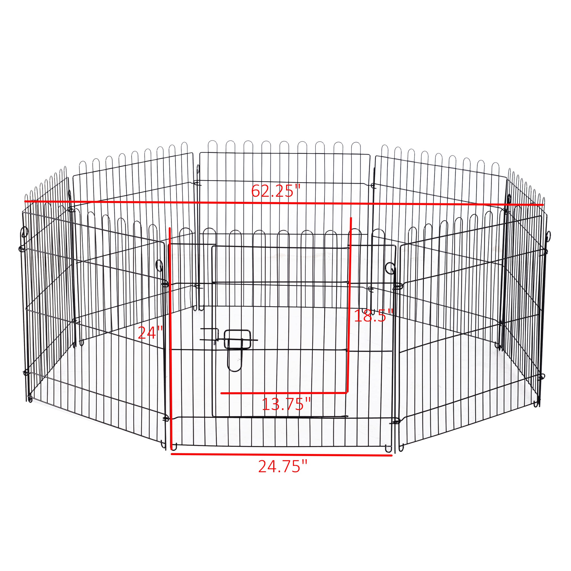 24inch 8-Panel Dog Playpen Octagon Pet Exercise Playpen Crate Foldable Dog Cage Pen Puppy Kennel, Black Houses, Kennels & Pens   at Gallery Canada