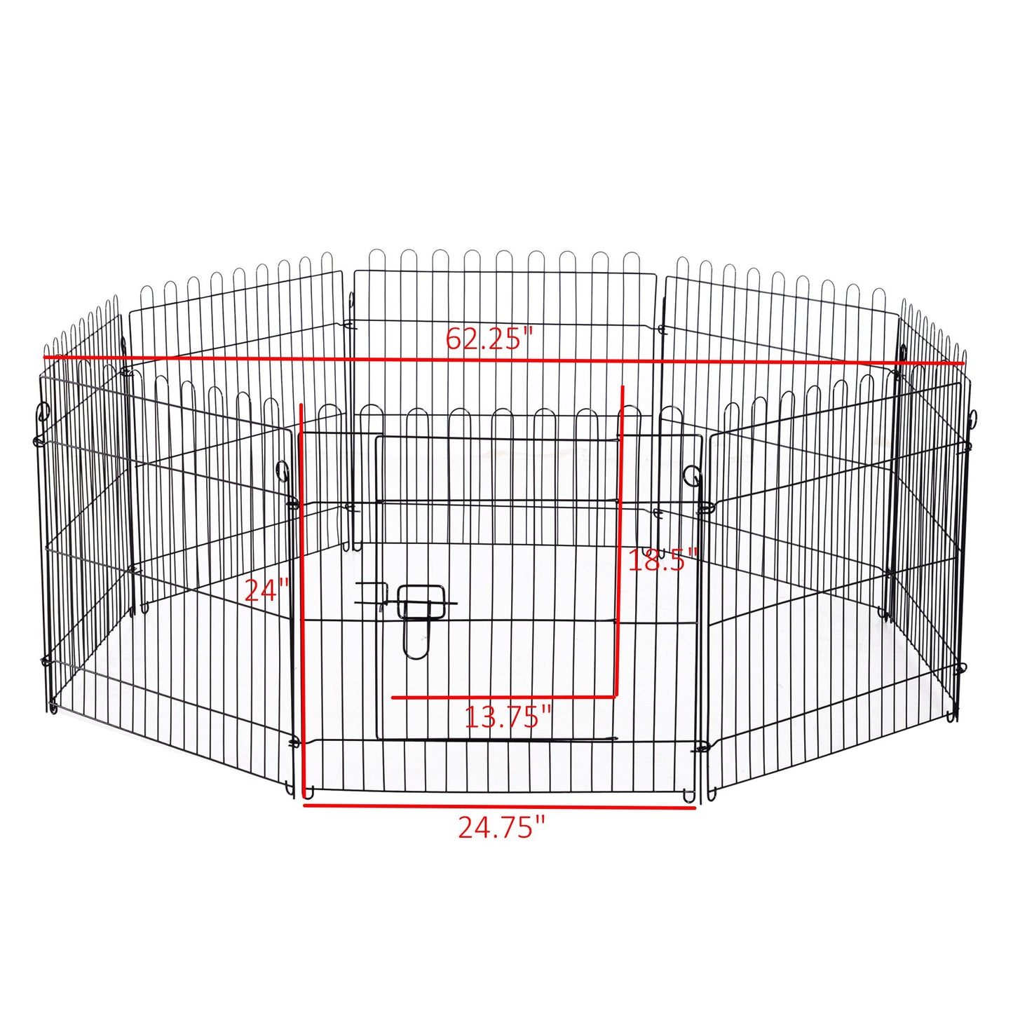 24inch 8-Panel Dog Playpen Octagon Pet Exercise Playpen Crate Foldable Dog Cage Pen Puppy Kennel, Black Houses, Kennels & Pens   at Gallery Canada