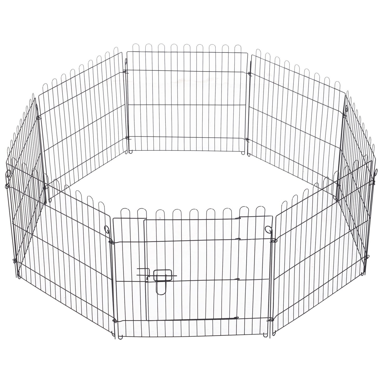 24inch 8-Panel Dog Playpen Octagon Pet Exercise Playpen Crate Foldable Dog Cage Pen Puppy Kennel, Black Houses, Kennels & Pens Black  at Gallery Canada