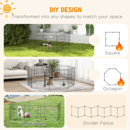 24inch Foldable Metal Exercise Pet Playpen Yard Dog Puppy Kennel Cage 8 Panel Houses, Kennels & Pens   at Gallery Canada