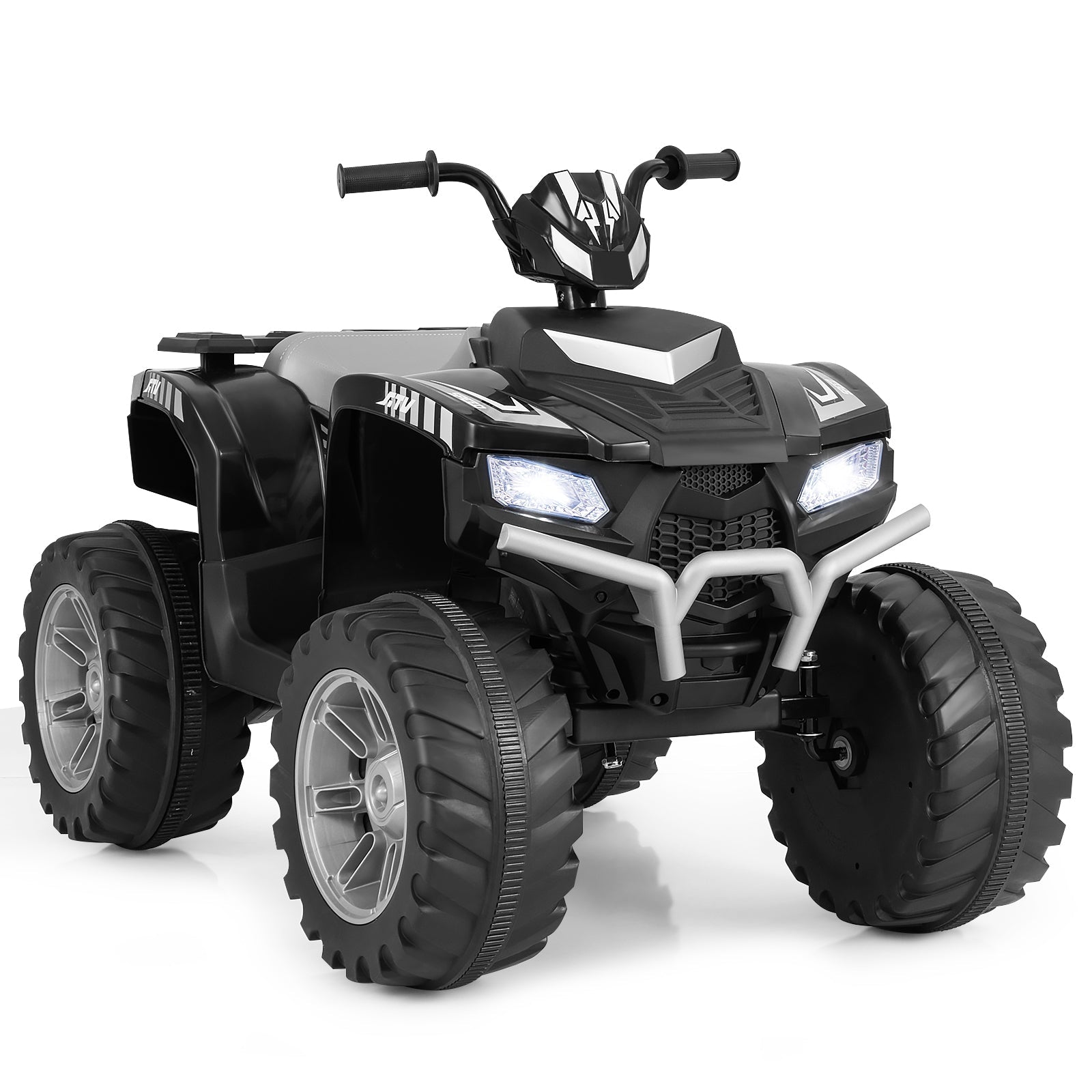 24V Kids Ride-On Electric ATV with Wireless Connection for Toddlers 3-8 Years Old, Black Powered Ride On Toys Black  at Gallery Canada