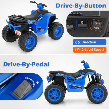 24V Kids Ride-On Electric ATV with Wireless Connection for Toddlers 3-8 Years Old, Blue Powered Ride On Toys   at Gallery Canada