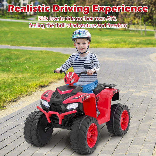 24V Kids Ride-On Electric ATV with Wireless Connection for Toddlers 3–8 Years Old, Red Powered Ride On Toys Red  at Gallery Canada