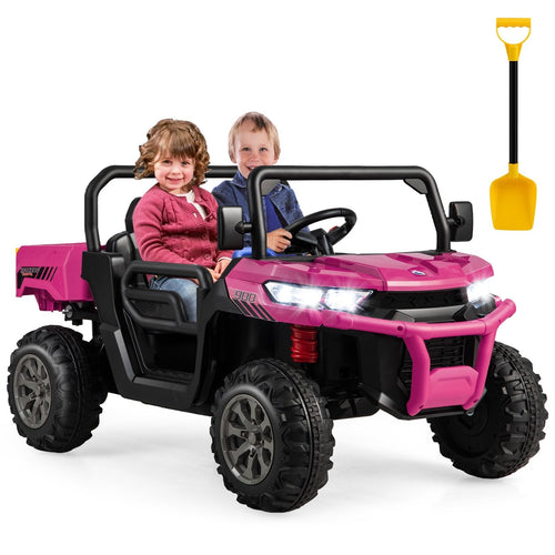 24V Ride on Dump Truck with Remote Control, Pink