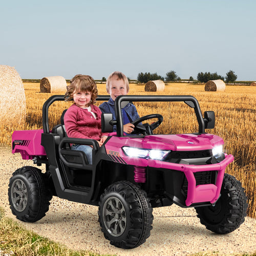 24V Ride on Dump Truck with Remote Control, Pink