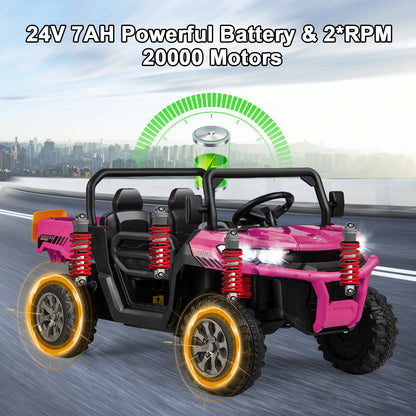 24V Ride on Dump Truck with Remote Control, Pink Powered Ride On Toys   at Gallery Canada