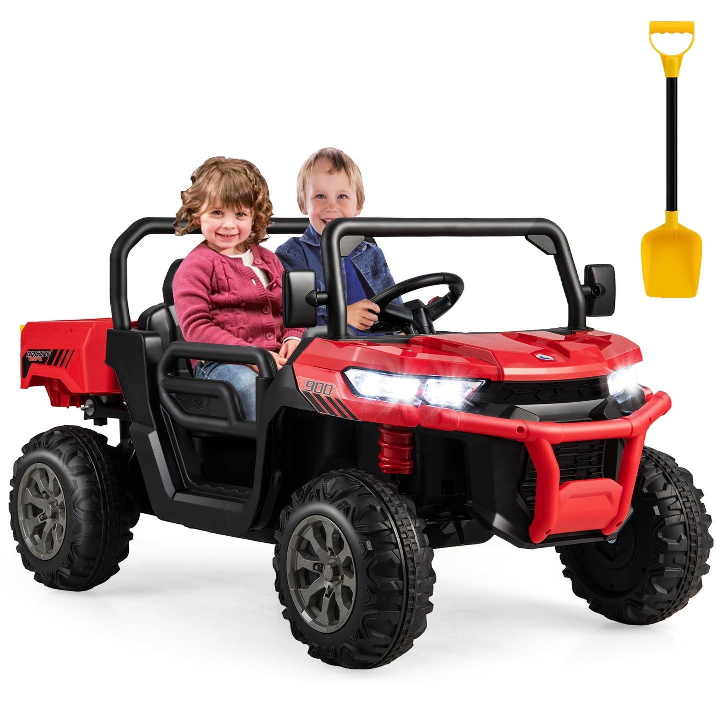 24V Ride on Dump Truck with Remote Control, Red Powered Ride On Toys Red  at Gallery Canada