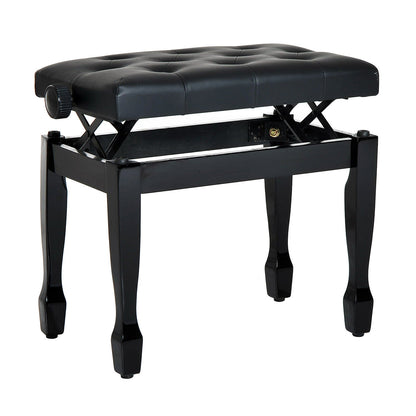 25" Adjustable Padded Piano Bench Wooden Artist Keyboard Seat Stool Chair Black Piano Benches   at Gallery Canada