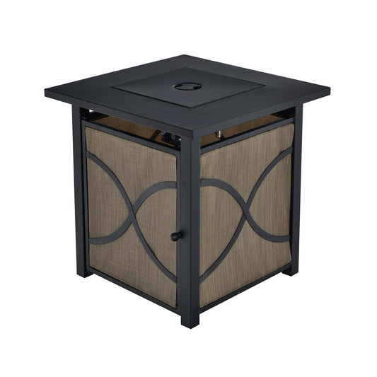 25 Inch 40000 BTU Propane Fire Pit Table with Lid and Fire Glass, Multicolor Fire Pits   at Gallery Canada