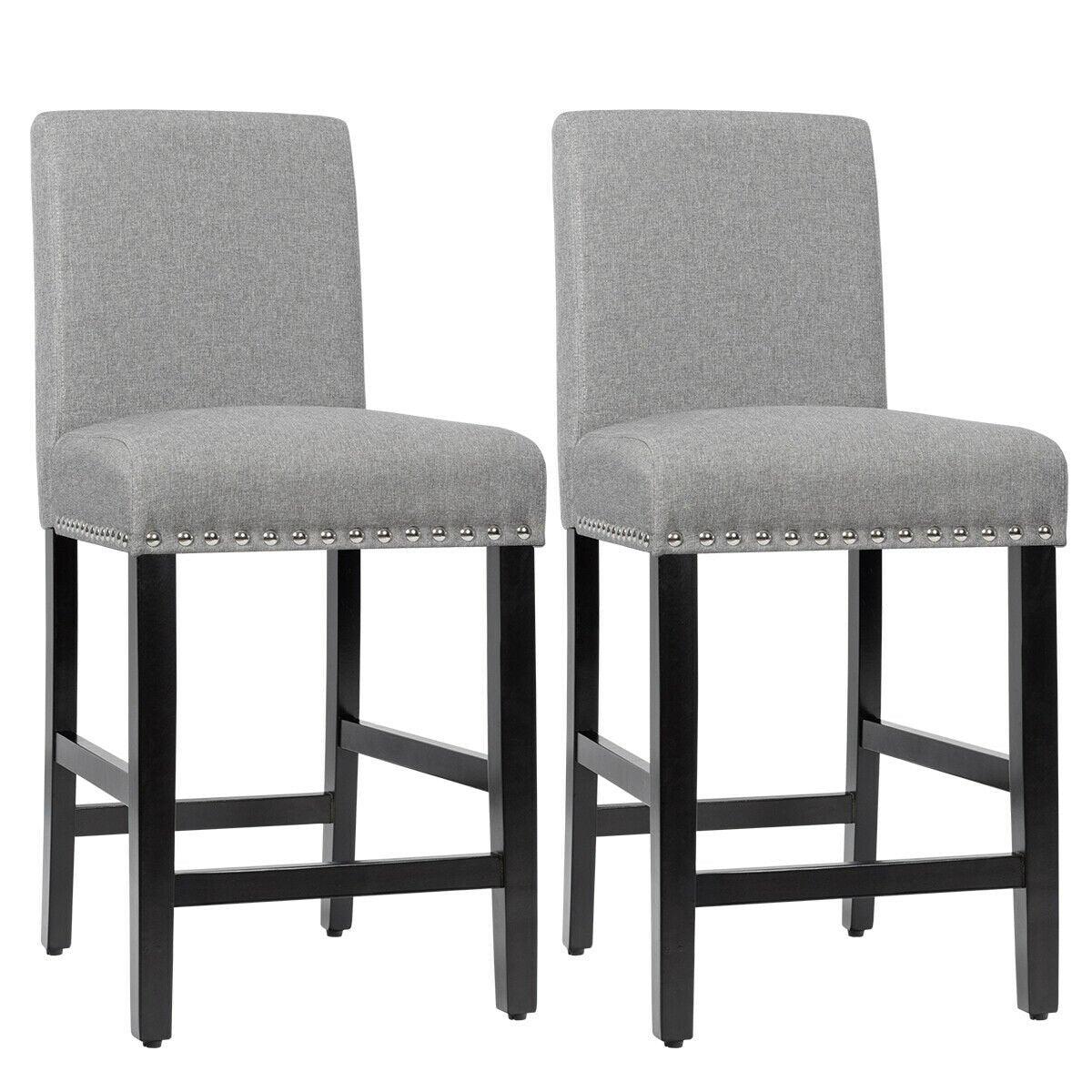 25 Inch Kitchen Chairs w/ Rubber Wood Legs, Gray Bar Stools   at Gallery Canada