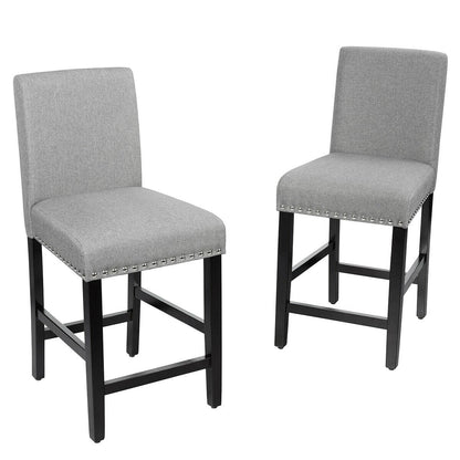 25 Inch Kitchen Chairs w/ Rubber Wood Legs, Gray Bar Stools   at Gallery Canada