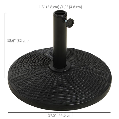 25 lbs Market Umbrella Base Holder 17.5" Round Parasol Stand with Rattan Design for Patio, Outdoor, Backyard, Black Umbrella Bases   at Gallery Canada