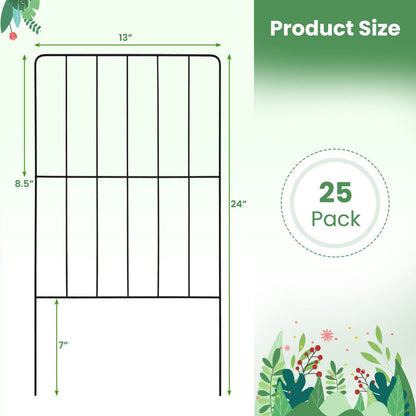 25 Pack Rustproof Decorative Garden Fence Set, Black Decorative Fencing & Flooring   at Gallery Canada