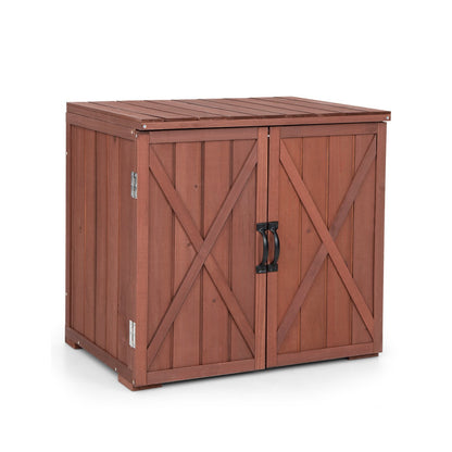 2.5 x 2 Feet Outdoor Wooden Storage Cabinet with Double Doors, Brown Sheds & Outdoor Storage   at Gallery Canada