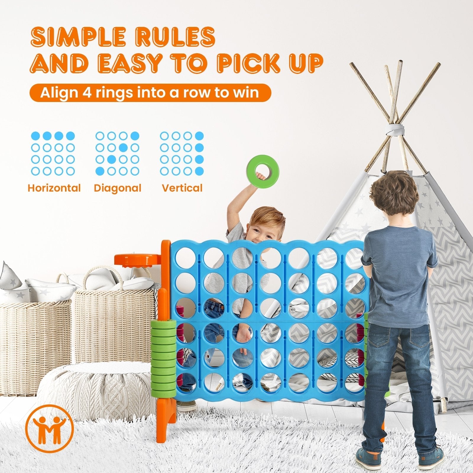 2.5ft 4-to-Score Giant Game Set, Orange Lawn Games   at Gallery Canada