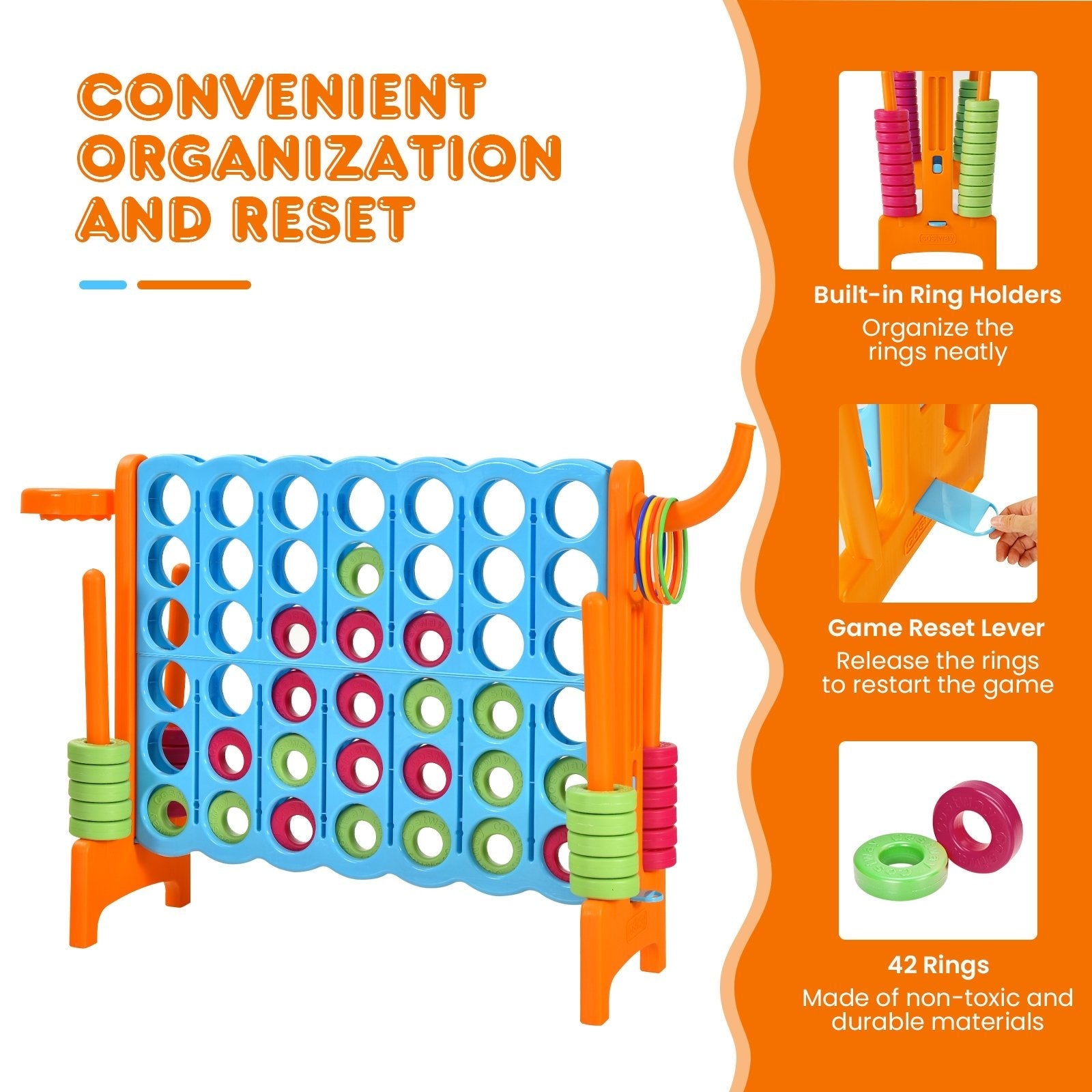 2.5ft 4-to-Score Giant Game Set, Orange Lawn Games   at Gallery Canada